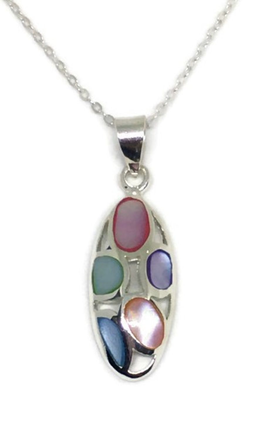 Multi Coloured Oval Necklace