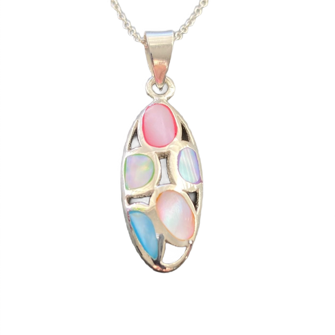 Multi Coloured Oval Necklace