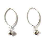 Silver Ball Hoop Earrings
