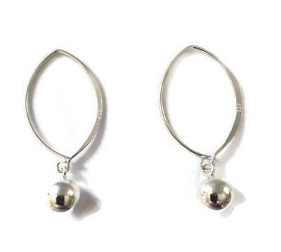 Silver Ball Hoop Earrings