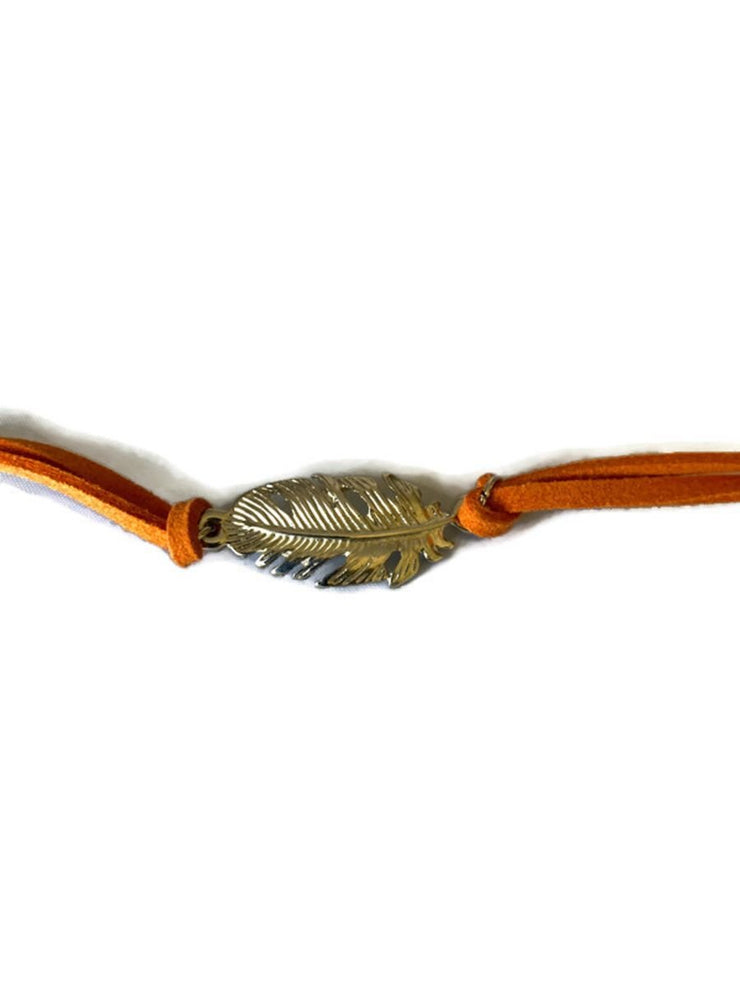 Leather Feather Bracelet