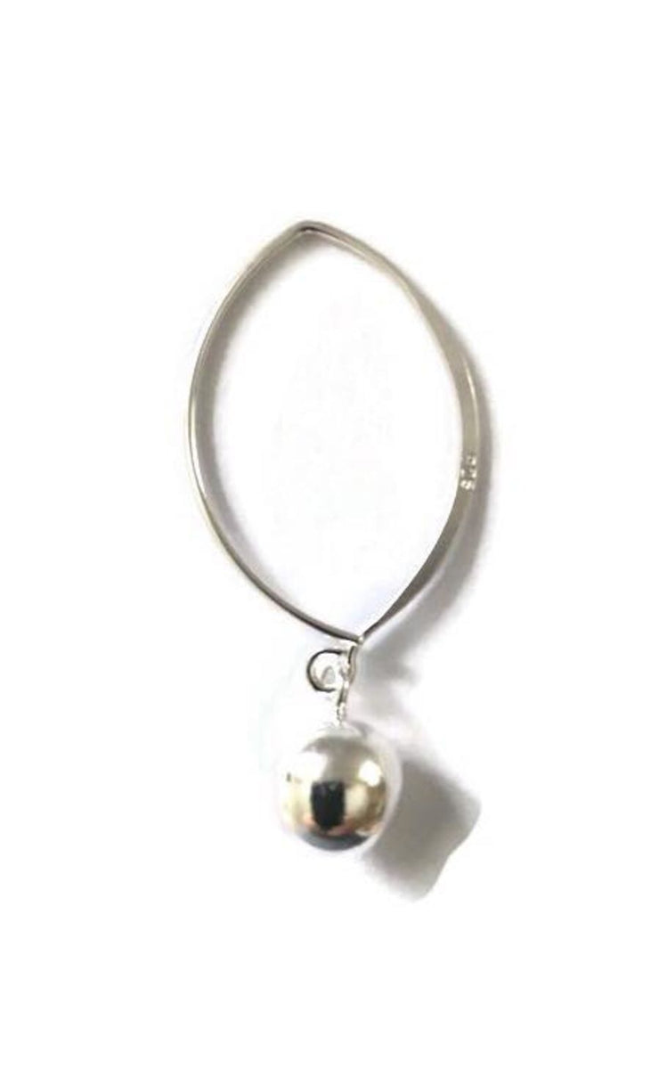 Silver Ball Hoop Earrings