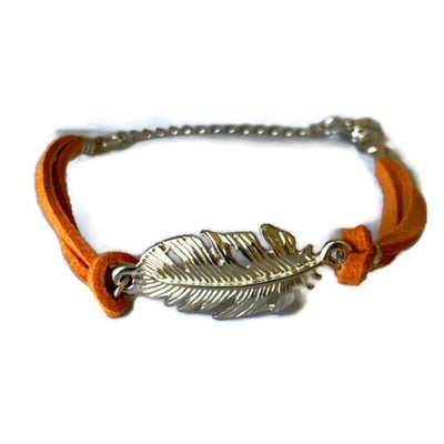 Leather Feather Bracelet