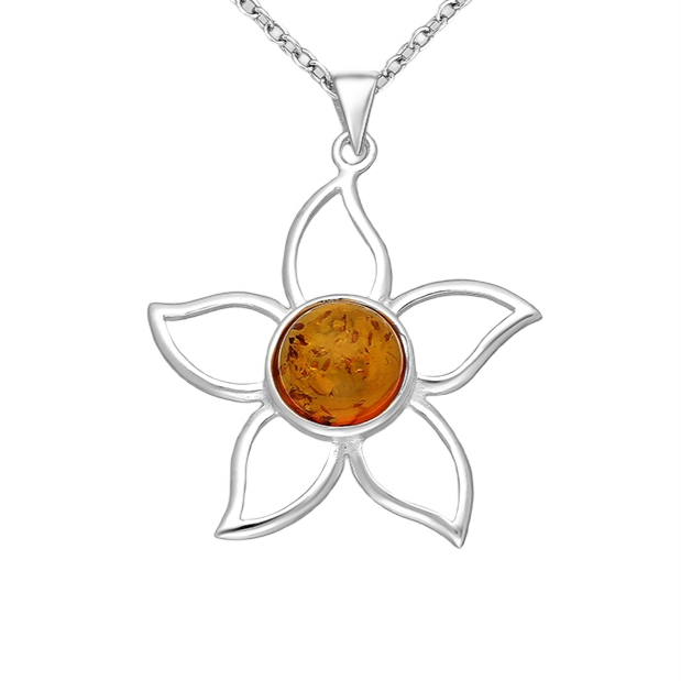 Amber Flower Necklace
