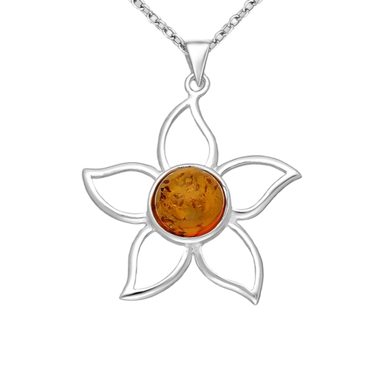 Amber Flower Necklace