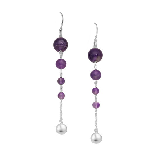 Gemstone Ball Earrings