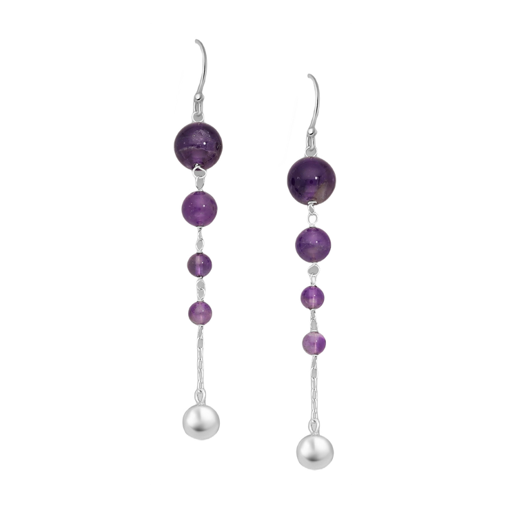 Gemstone Ball Earrings