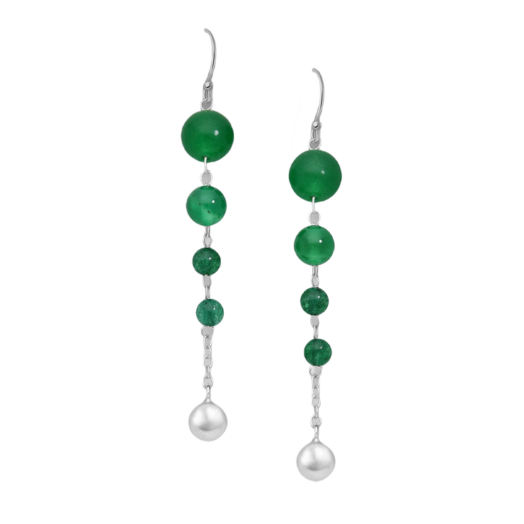 Gemstone Ball Earrings