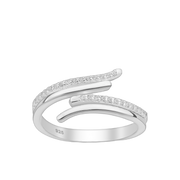 Silver Cubic Zirconia Adjustable Ring