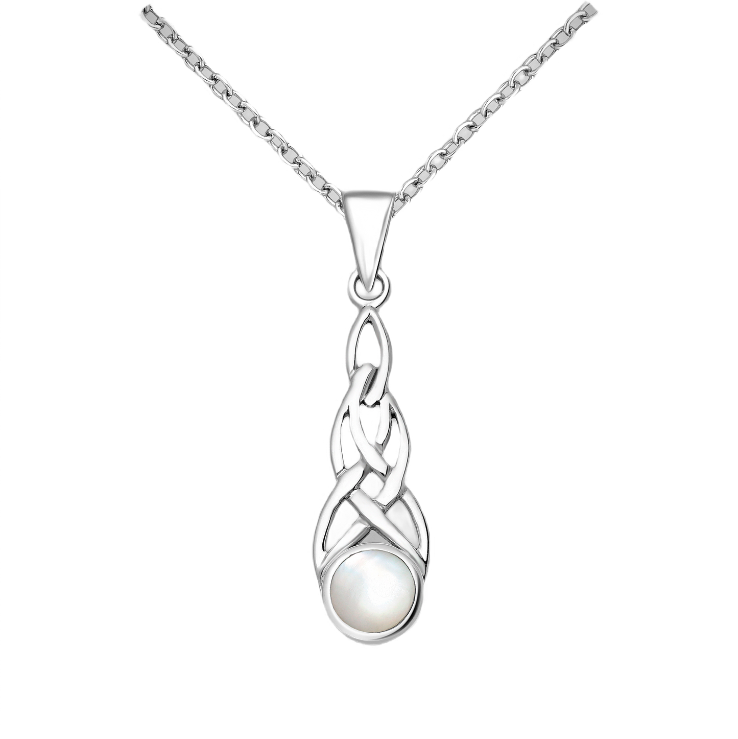Celtic Necklace with White Shell