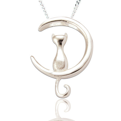 Cat in Moon Necklace