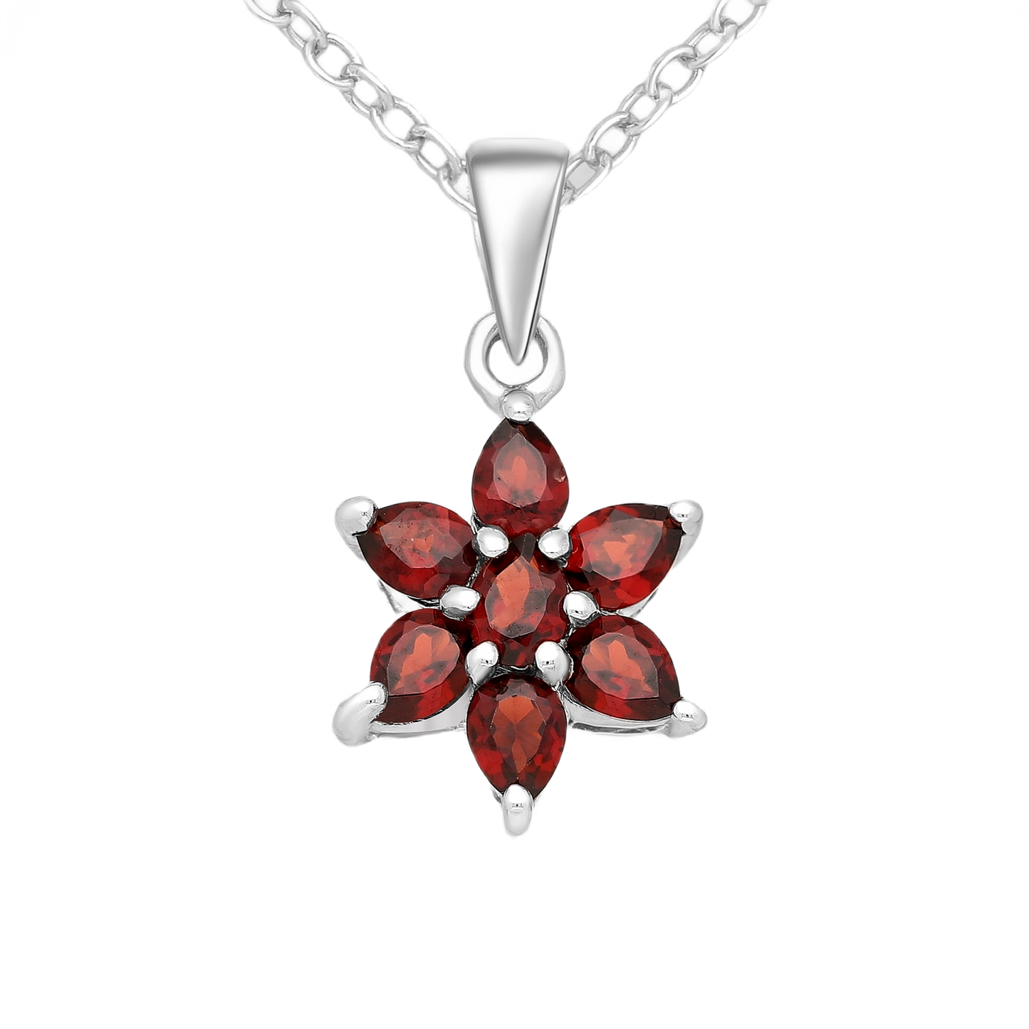 Garnet Flower Necklace Xenia Jewellery