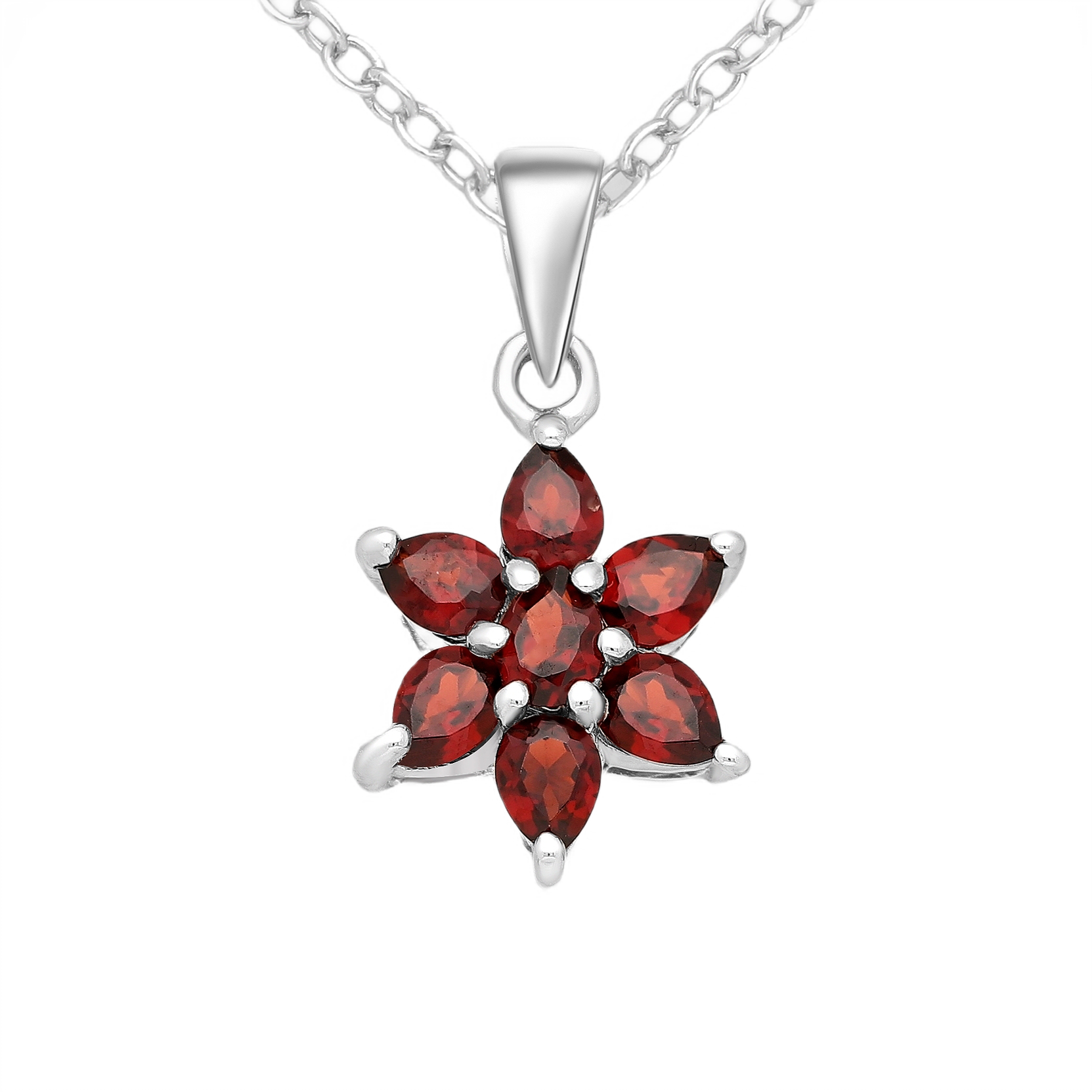 Garnet Flower Necklace