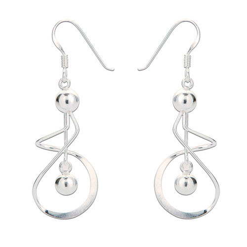 Swirl & Ball Drop Earrings