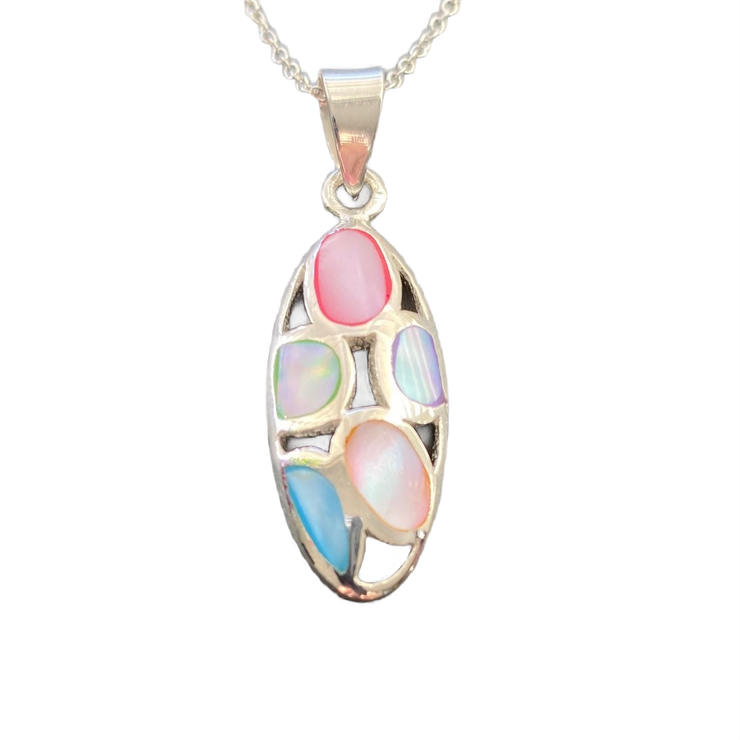 Multi Coloured Oval Necklace