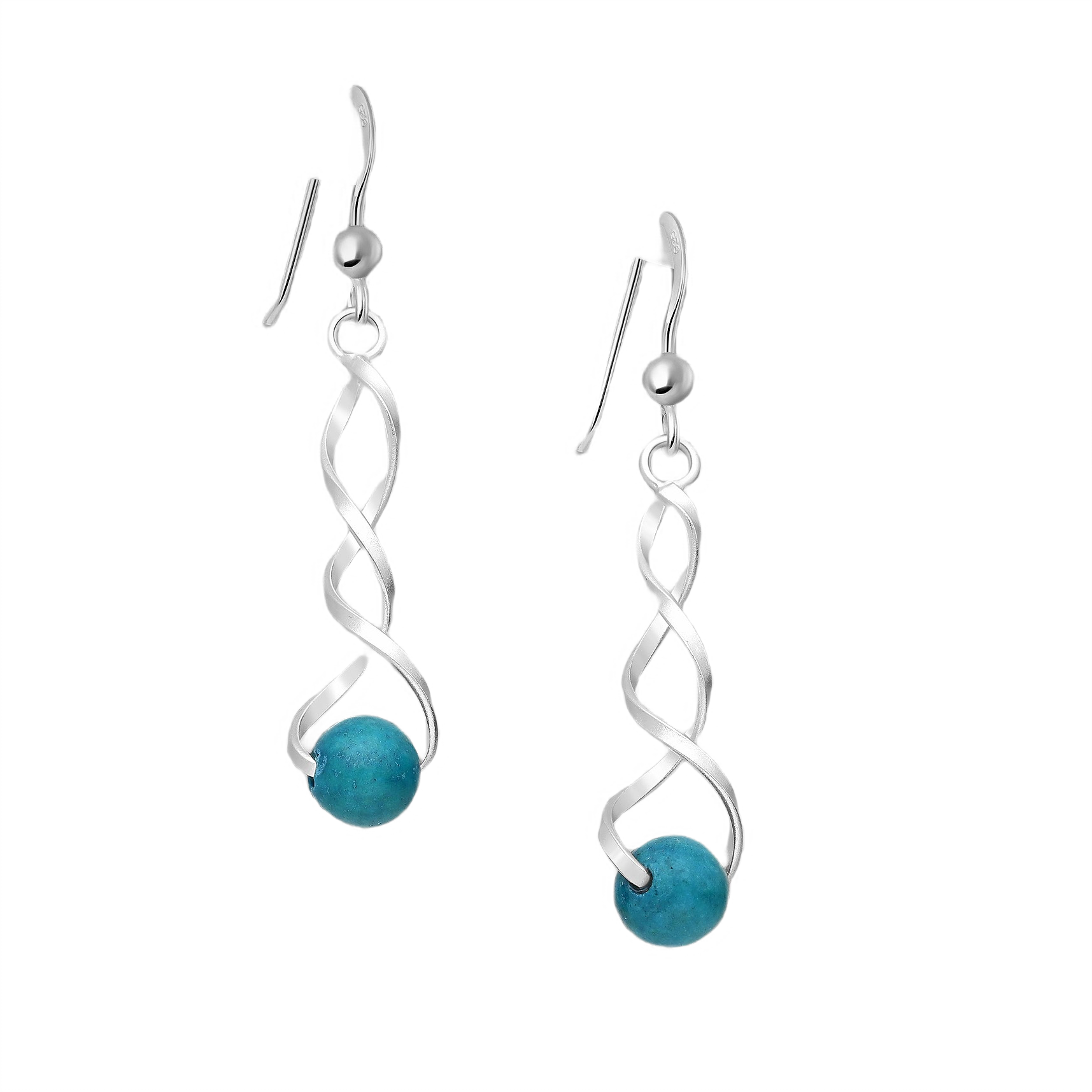 Blue/Green Spiral Earrings