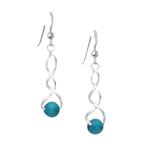 Blue/Green Spiral Earrings
