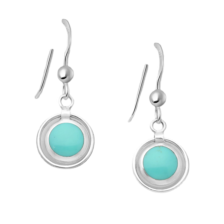 Turquoise Twin Circle Earrings
